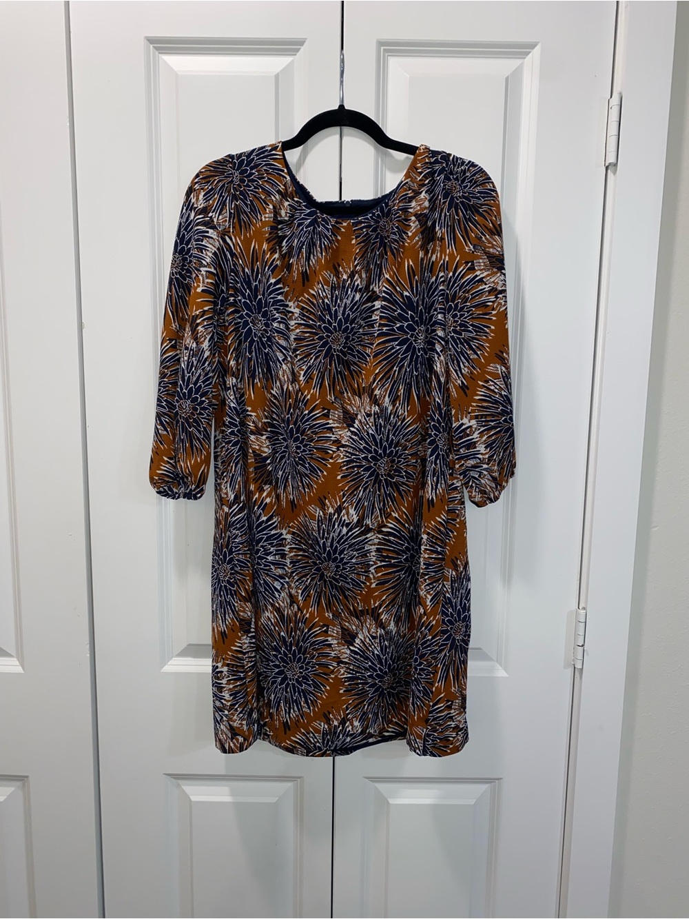 H&M Rust and Navy Floral Dress